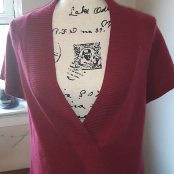 COLDWATER CREEK SHORT SLEEVED V-NECK SWEATER SIZE M - Picture 2 of 3